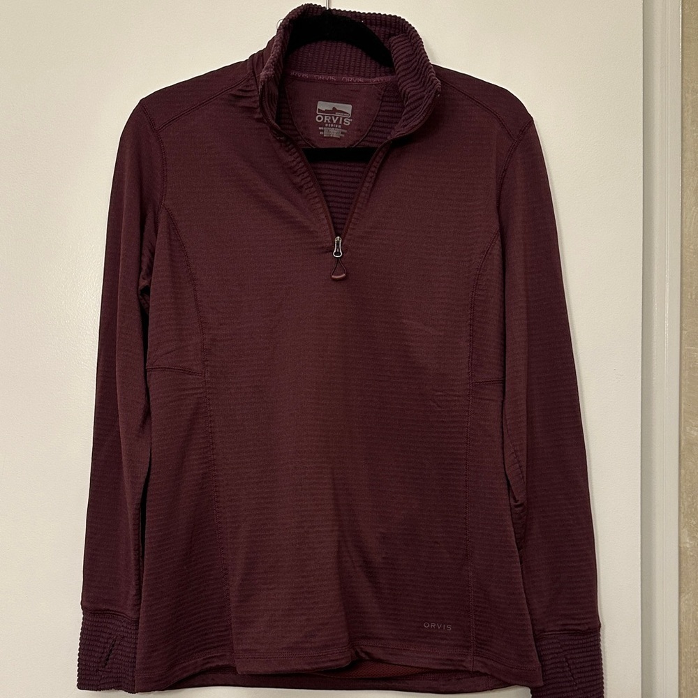 Orvis women’s quarter-zip sweater tunic length. Sz medium